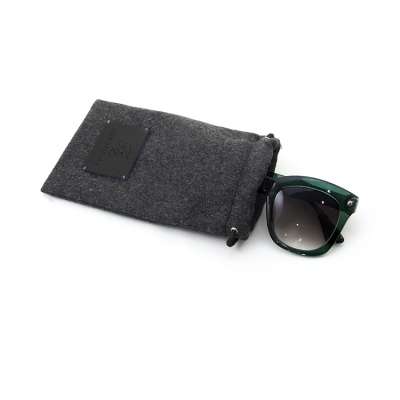 Custom Black Wool Packing Gift Dust Drawstring Glasses Bag